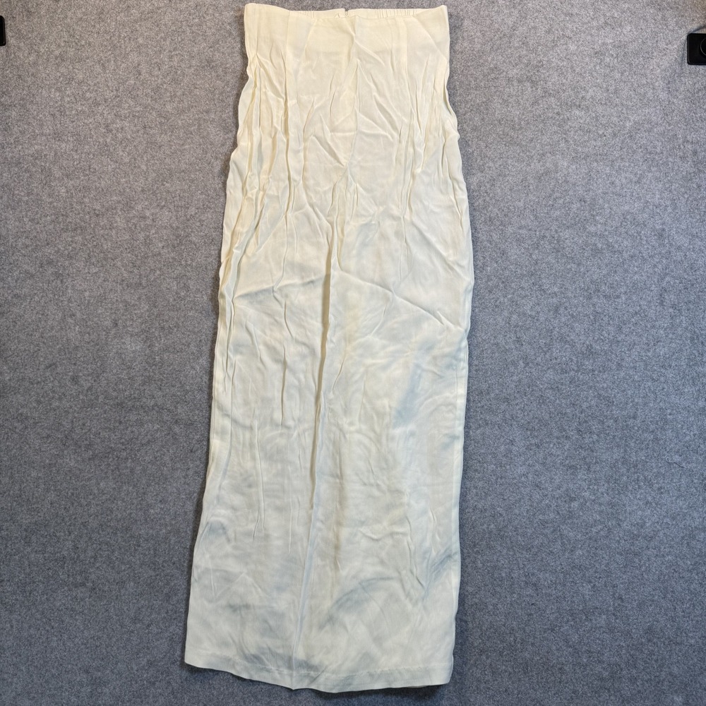 Design Todays D-341 Maxi Skirt Small Cream Rayon High Waist Made in USA